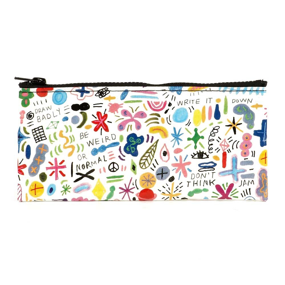 BlueQ, Pencil Pouch, Doodle Party, 4.25"x8.5"